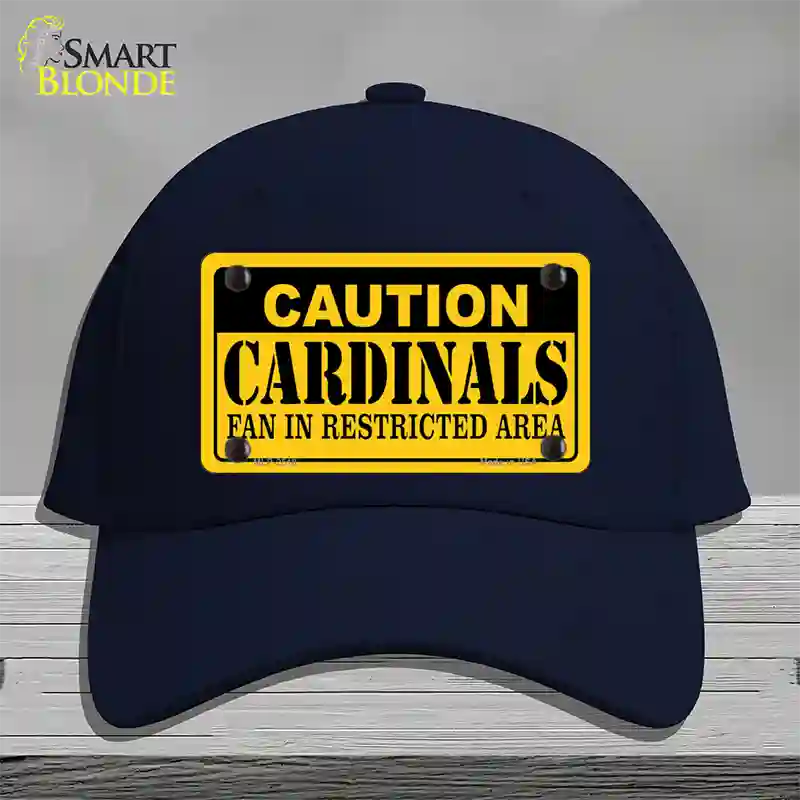 Caution Cardinals Novelty License Plate Hat Cotton / Navy