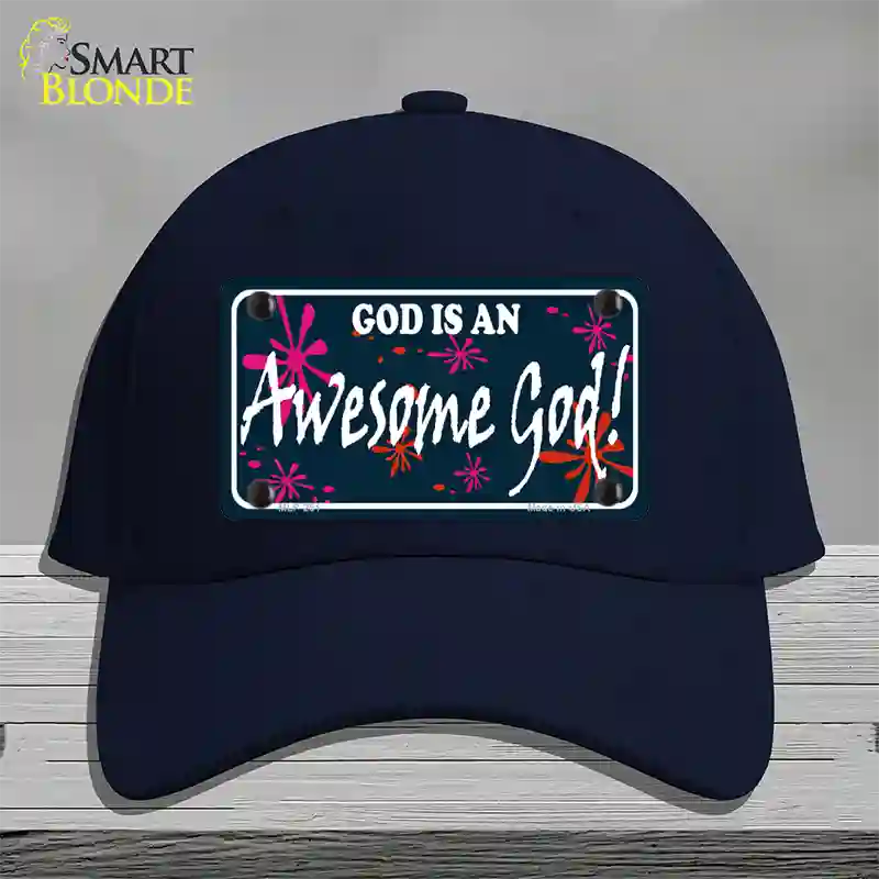 God Is An Awesome God Novelty License Plate Hat Cotton / Navy