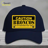 Caution Broncos Novelty License Plate Hat Cotton / Navy