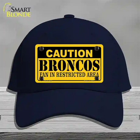 Caution Broncos Novelty License Plate Hat Cotton / Navy