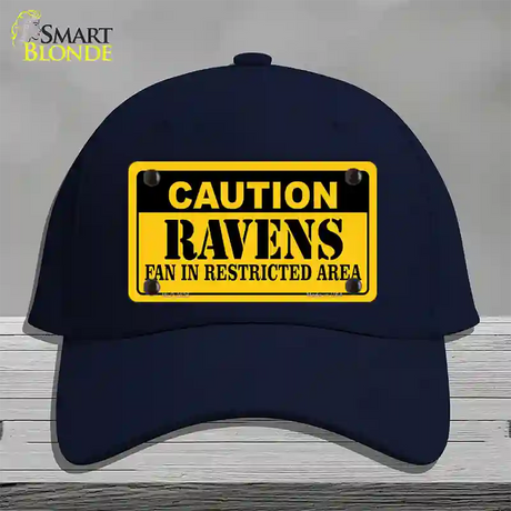 Caution Ravens Novelty License Plate Hat Cotton / Navy