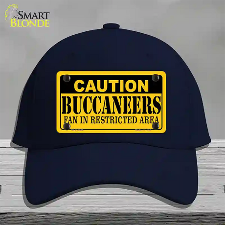 Caution Buccaneers Novelty License Plate Hat Cotton / Navy