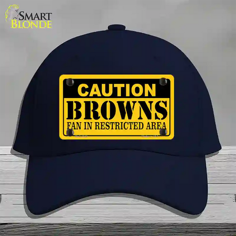 Caution Browns Novelty License Plate Hat Cotton / Navy