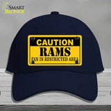 Caution Rams Novelty License Plate Hat Cotton / Navy