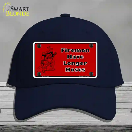 Fireman Have Longer Hoses Novelty License Plate Hat Cotton / Navy