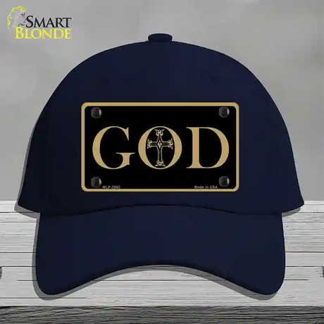 God Novelty License Plate Hat Cotton / Navy