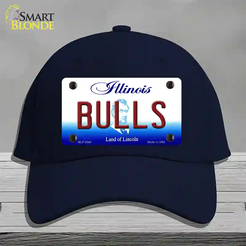 Bulls Illinois State Novelty License Plate Hat Cotton / Navy