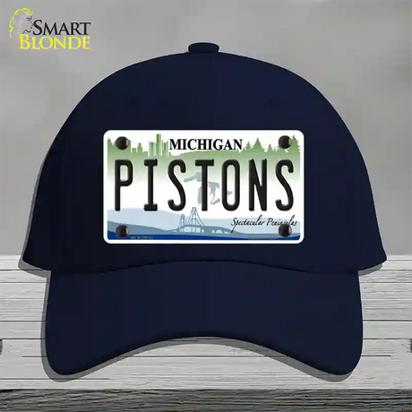 Pistons Michigan State Novelty License Plate Hat Cotton / Navy