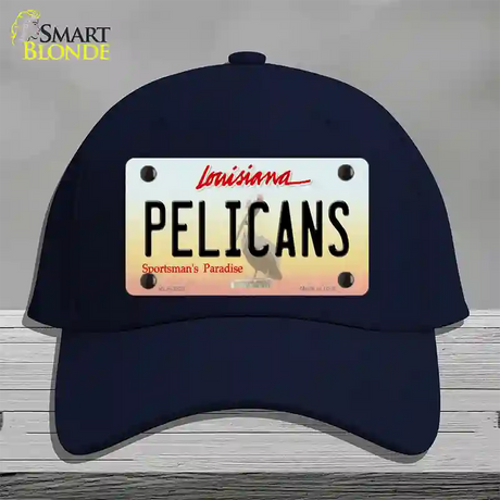 Pelicans Louisiana State Novelty License Plate Hat Cotton / Navy