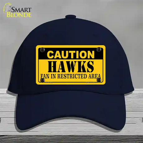 Caution Hawks Fan Novelty License Plate Hat Cotton / Navy