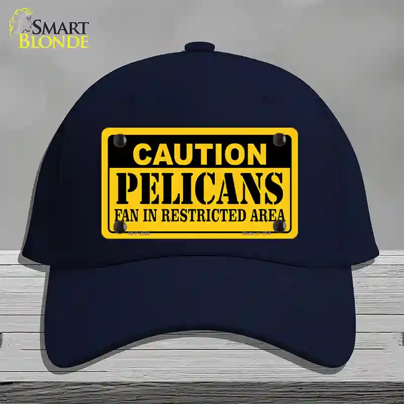 Caution Pelicans Fan Novelty License Plate Hat Cotton / Navy