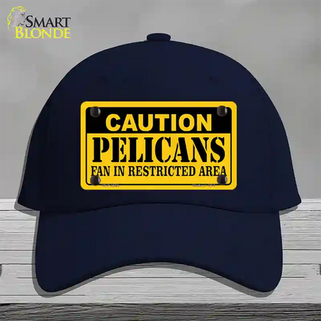 Caution Pelicans Fan Novelty License Plate Hat Cotton / Navy