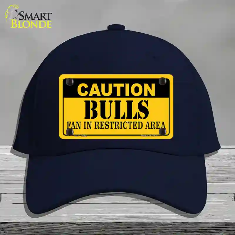 Caution Bulls Fan Novelty License Plate Hat Cotton / Navy