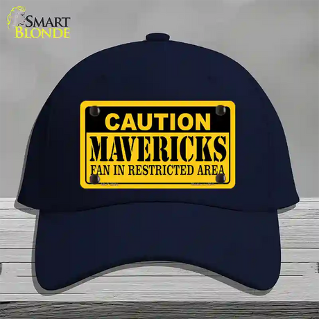 Caution Mavericks Fan Novelty License Plate Hat Cotton / Navy