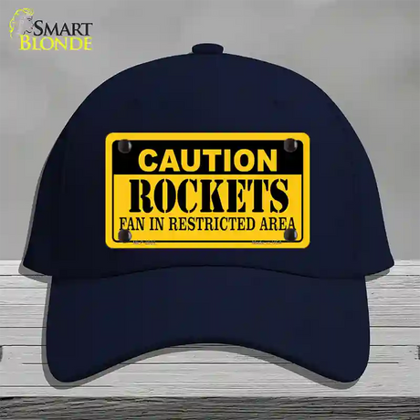 Caution Rockets Fan Novelty License Plate Hat Cotton / Navy