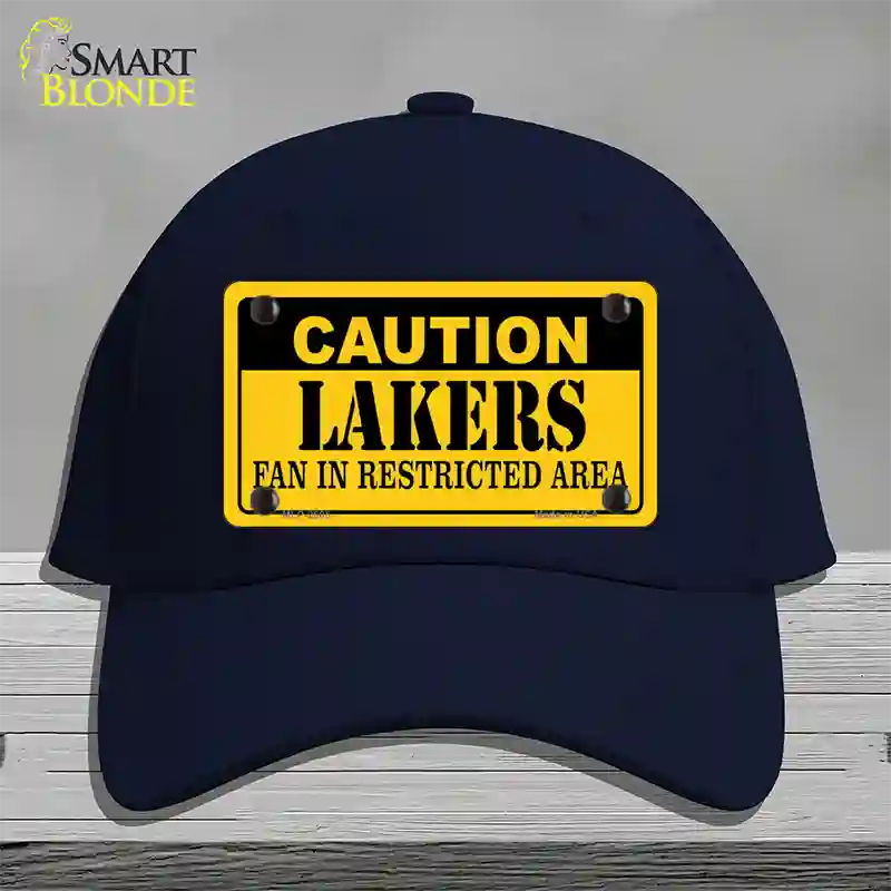 Caution Lakers Fan Novelty License Plate Hat Cotton / Navy