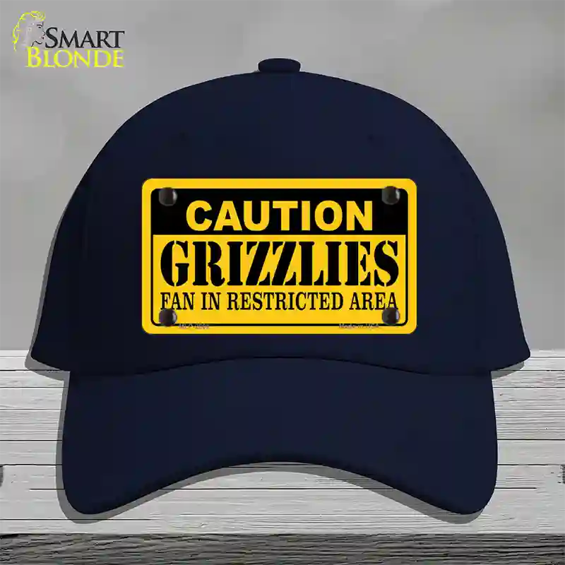 Caution Grizzlies Fan Novelty License Plate Hat Cotton / Navy