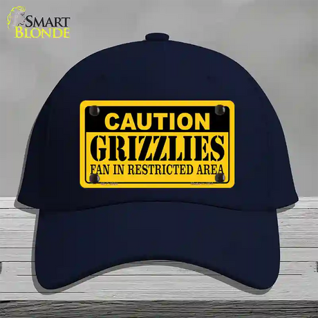 Caution Grizzlies Fan Novelty License Plate Hat Cotton / Navy