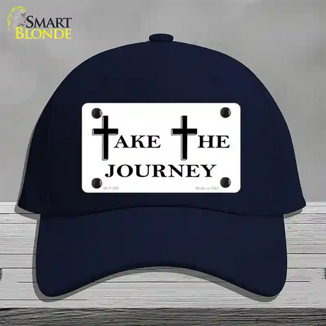 Take The Journey Vanity Novelty License Plate Hat Cotton / Navy