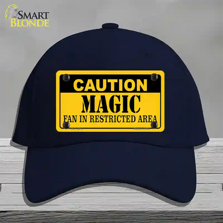 Caution Magic Fan Novelty License Plate Hat Cotton / Navy