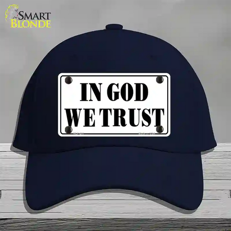 In God We Trust Novelty License Plate Hat Cotton / Navy