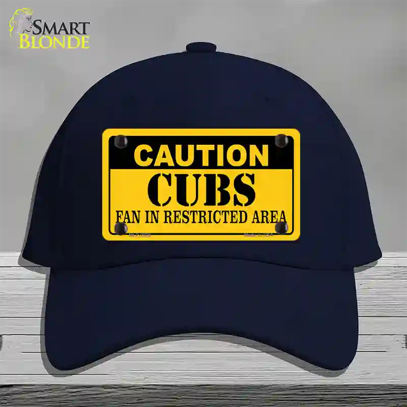 Caution Cubs Fan Novelty License Plate Hat Cotton / Navy