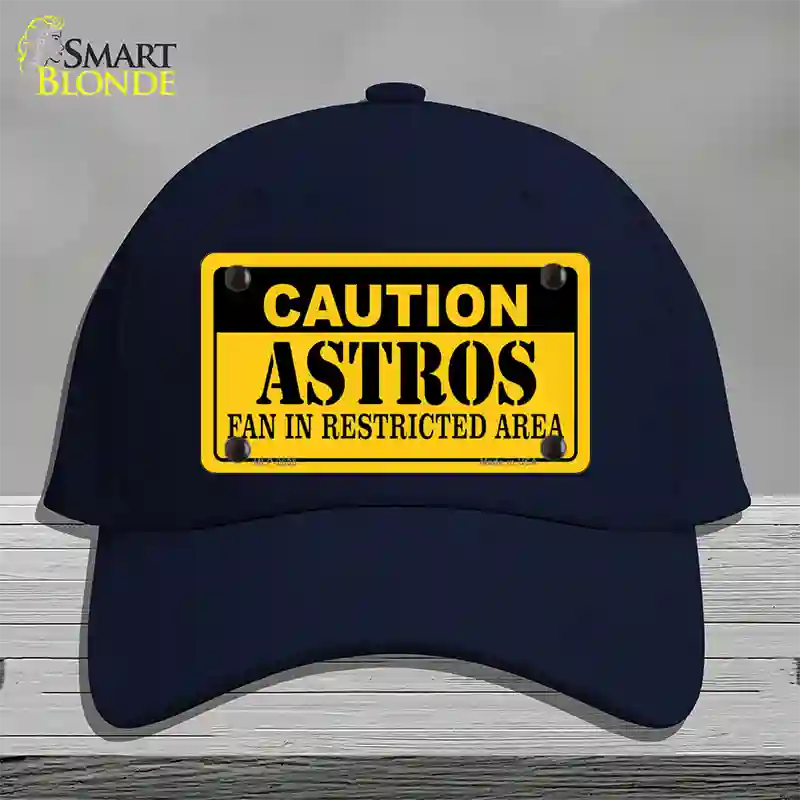 Caution Astros Fan Novelty License Plate Hat Cotton / Navy