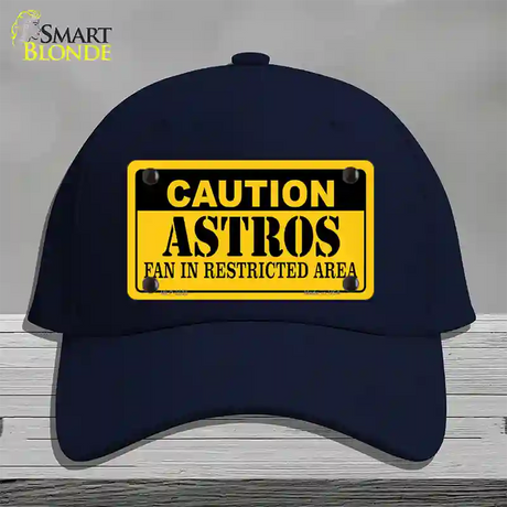 Caution Astros Fan Novelty License Plate Hat Cotton / Navy