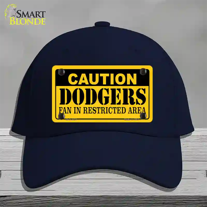 Caution Dodgers Fan Novelty License Plate Hat Cotton / Navy