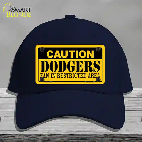 Caution Dodgers Fan Novelty License Plate Hat Cotton / Navy