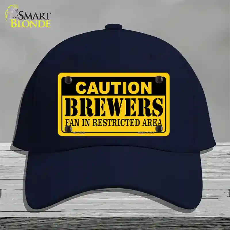 Caution Brewers Fan Novelty License Plate Hat Cotton / Navy