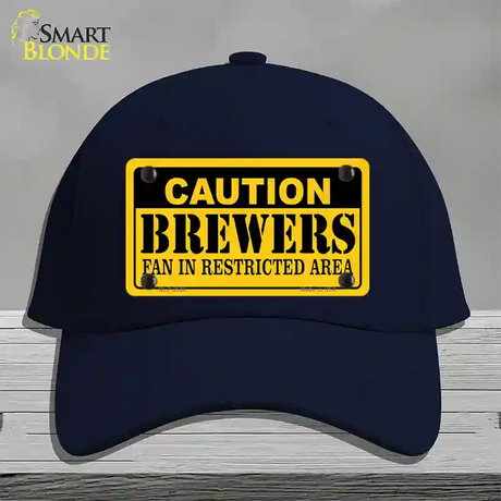 Caution Brewers Fan Novelty License Plate Hat Cotton / Navy