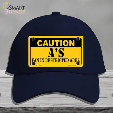 Caution As Fan Novelty License Plate Hat Cotton / Navy