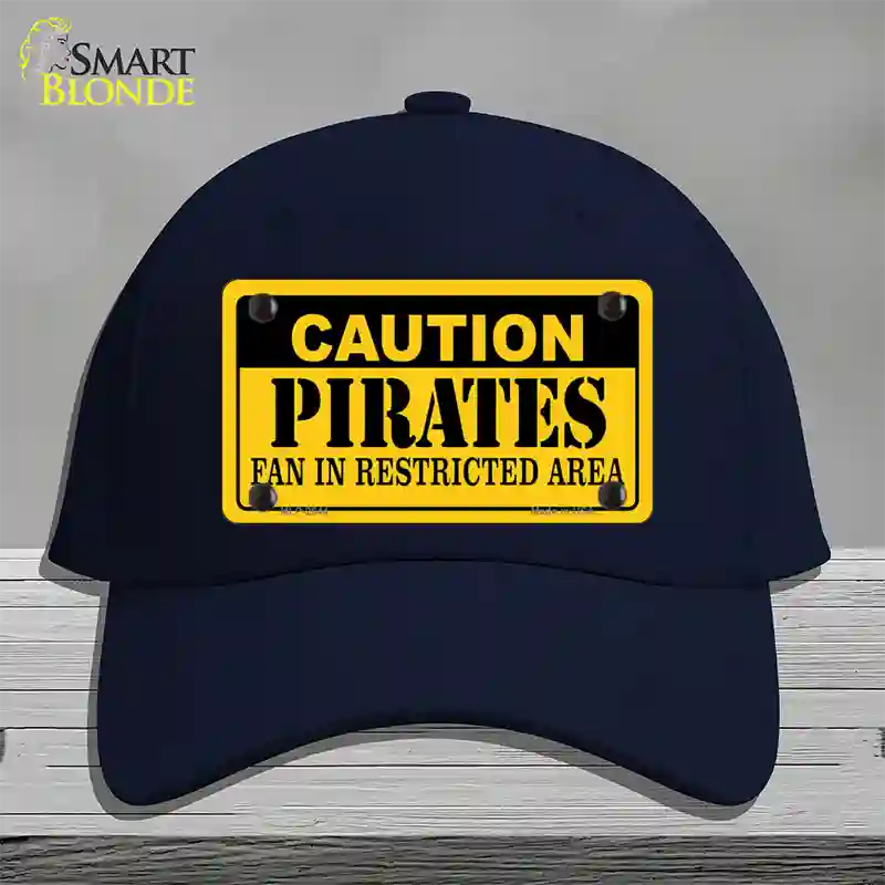 Caution Pirates Fan Novelty License Plate Hat Cotton / Navy