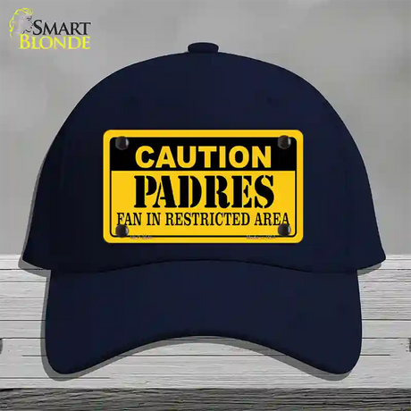 Caution Padres Fan Novelty License Plate Hat Cotton / Navy