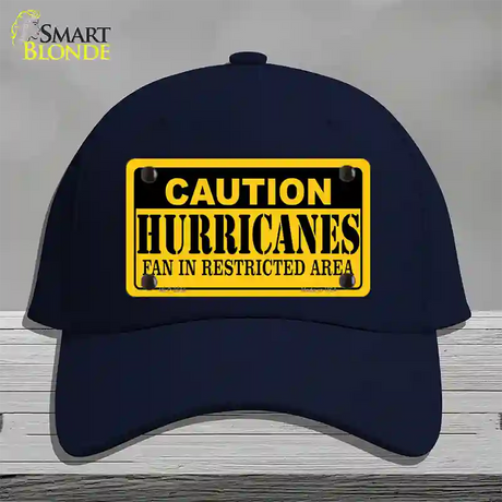 Caution Hurricanes Novelty License Plate Hat Cotton / Navy