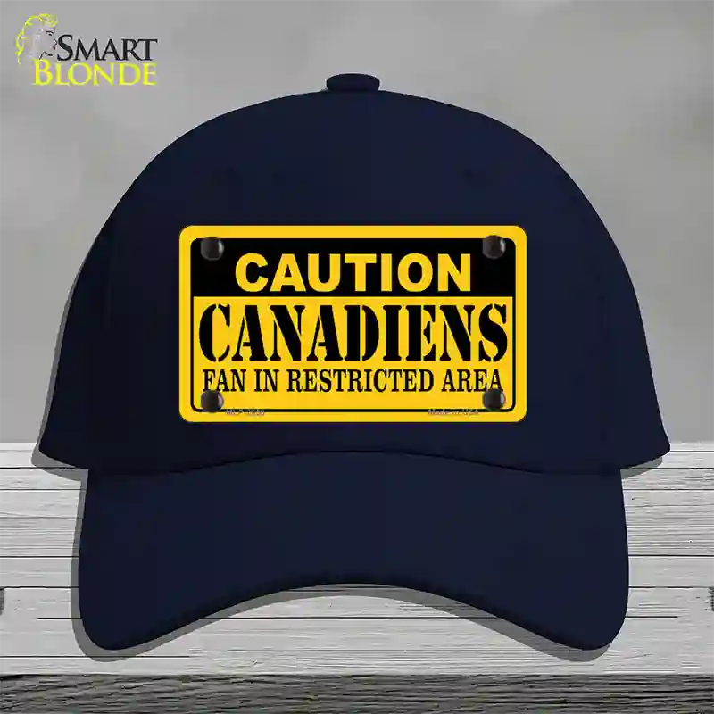 Caution Canadiens Novelty License Plate Hat Cotton / Navy