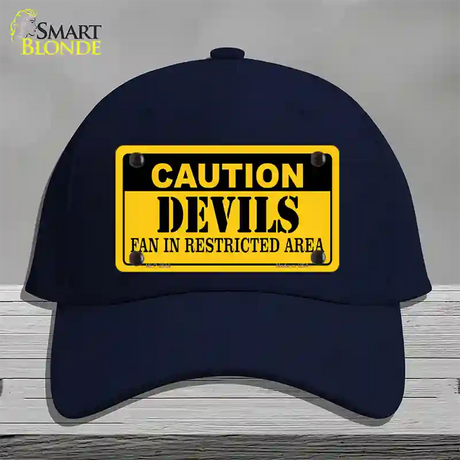 Caution Devils Novelty License Plate Hat Cotton / Navy