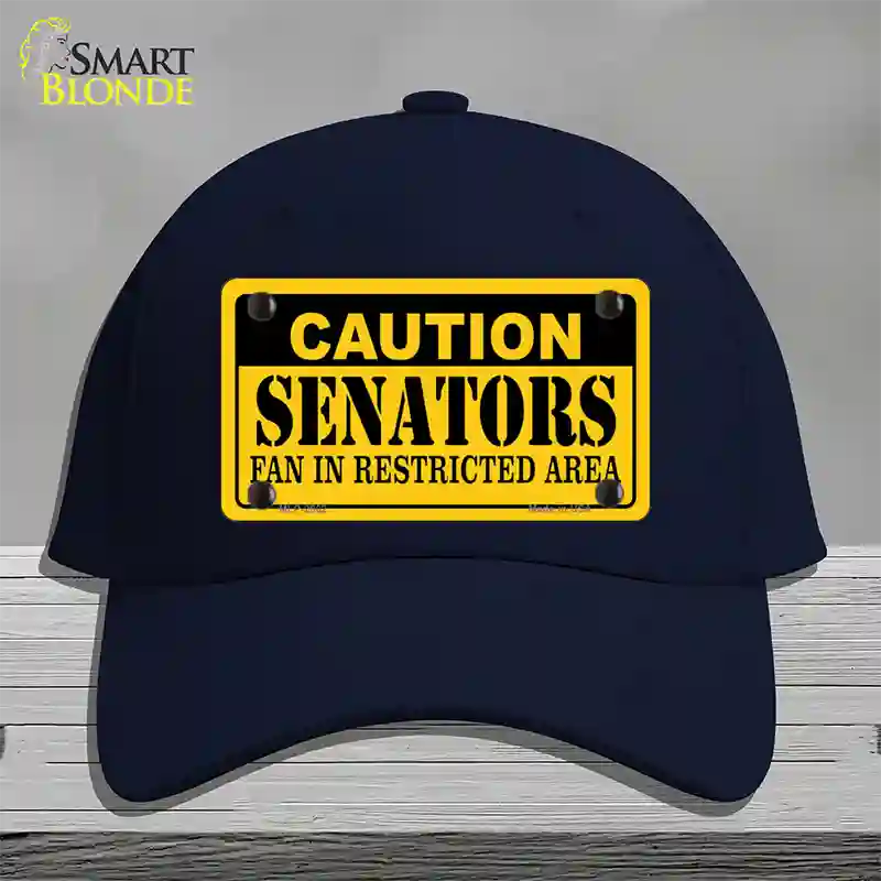 Caution Senators Vanity Novelty License Plate Hat Cotton / Navy