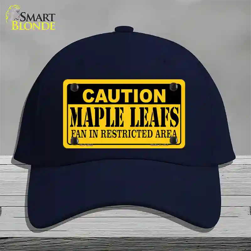 Caution Maple Leafs Novelty License Plate Hat Cotton / Navy