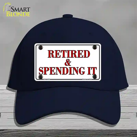 Retired And Spending It Novelty License Plate Hat Cotton / Navy