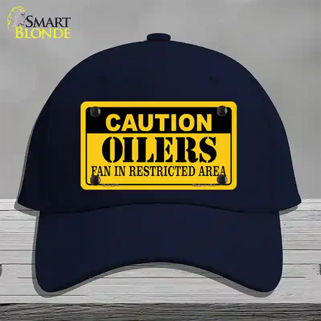 Caution Oilers Novelty License Plate Hat Cotton / Navy