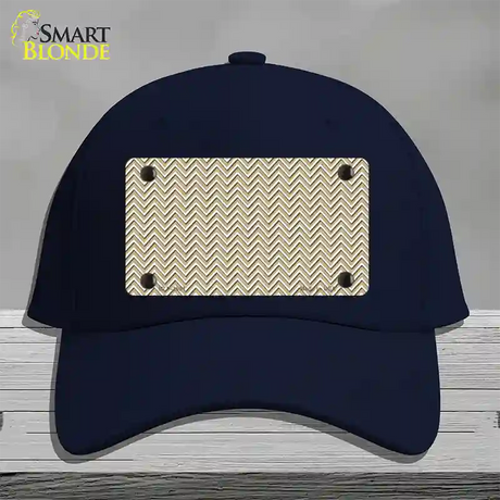 Gold White Chevron Novelty License Plate Hat Cotton / Navy