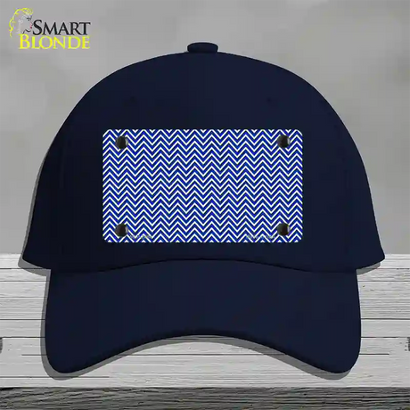 Blue White Chevron Novelty License Plate Hat Cotton / Navy