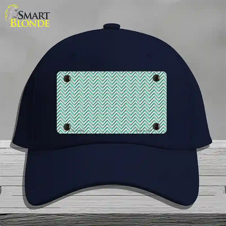 Mint White Chevron Novelty License Plate Hat Cotton / Navy