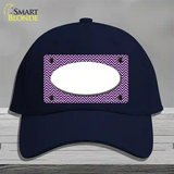 Purple White Chevon White Center Oval Novelty License Plate Hat Cotton / Navy