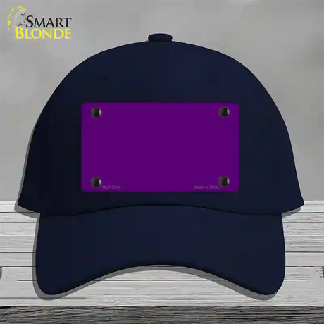 Purple Solid Novelty License Plate Hat Cotton / Navy