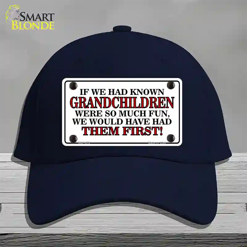 Grandchildren First Novelty License Plate Hat Cotton / Navy