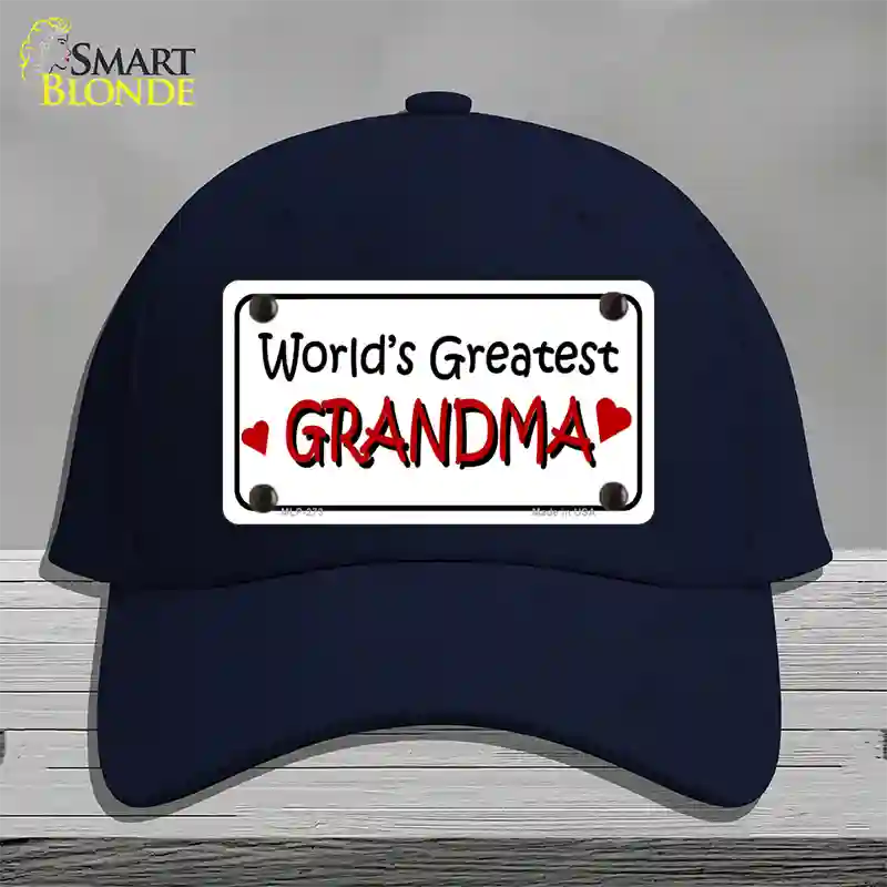 Worlds Greatest Grandma Novelty License Plate Hat Cotton / Navy