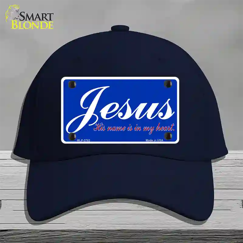 Jesus Blue Novelty License Plate Hat Cotton / Navy